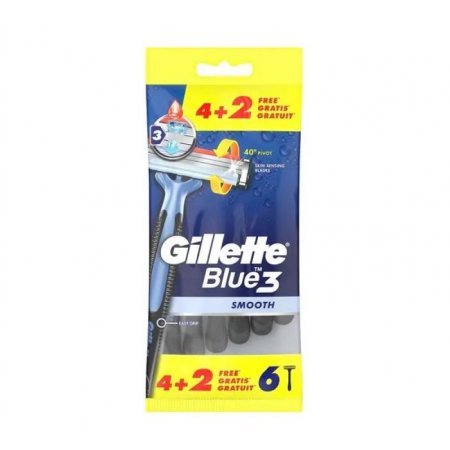 Gillette Blue 3 (Blue3) Smooth strojček na holenie 6ks